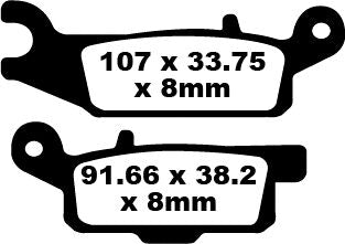 EBC TT Sport Carbon Fusion Brake Pads for 2007-2025 YAMAHA YFM Off-Road Front Pair