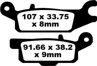 EBC TT Sport Carbon Fusion Brake Pads for 2007-2025 YAMAHA YFM Off-Road Rear Pair