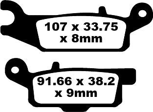 EBC TT Sport Carbon Fusion Brake Pads for 2007-2025 YAMAHA YFM Off-Road Rear Pair