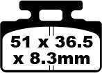 EBC SFA Series Organic Scooter Brake Pads for 2003-2016, 2018-2024 SYM Street Front Organic Base Pair