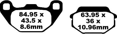EBC SFA Series Organic Scooter Brake Pads Street Front Rear Organic Base Pair