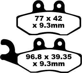 EBC SFA Series Organic Scooter Brake Pads Street Front Rear Organic Base Pair