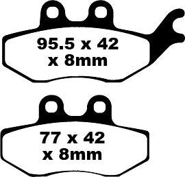 EBC SFA Series Organic Scooter Brake Pads for 2002-2003 ITALJET JUPITER 250 Street Rear Organic Base Pair