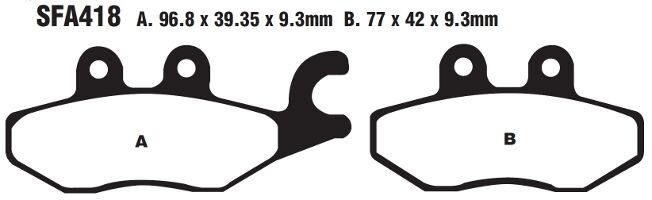 EBC SFA Series Organic Scooter Brake Pads Street Front Rear Organic Base Pair