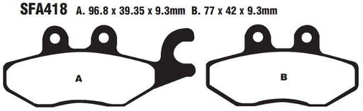 EBC SFA Series Organic Scooter Brake Pads Street Front Rear Organic Base Pair