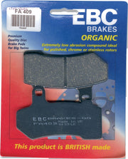 EBC Organic Harley/Buell Brake Pads for 2003, 2005-2024 Harley-Davidson FA Series Front Rear Organic Base Aramid Fibre Set of 2 #FA409
