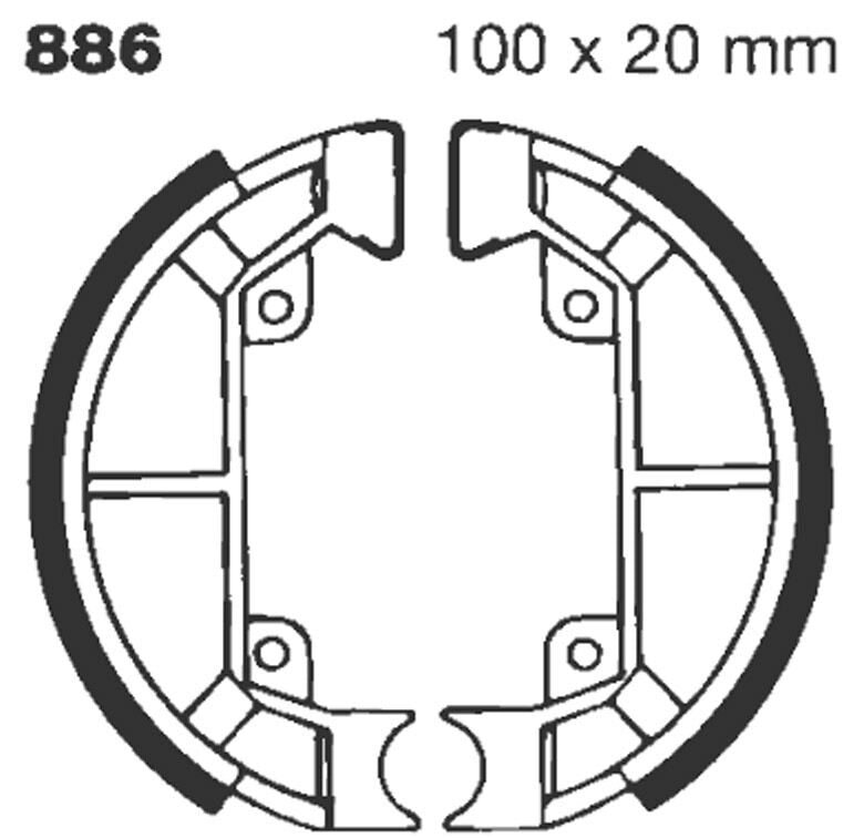 EBC Standard Brake Shoes Smooth Rear Organic Base Set