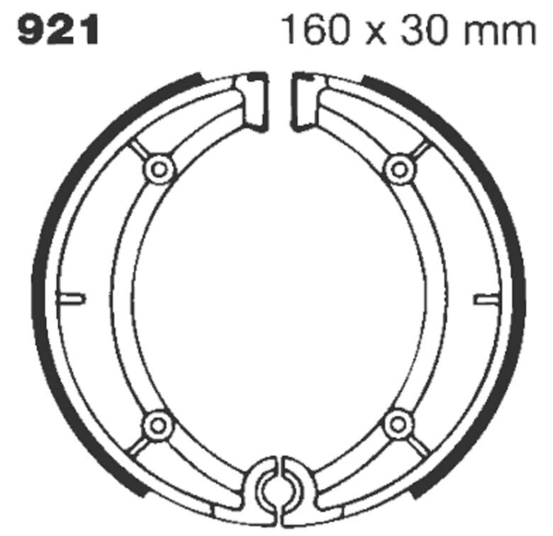 EBC Standard Brake Shoes Smooth Rear Organic Base Set