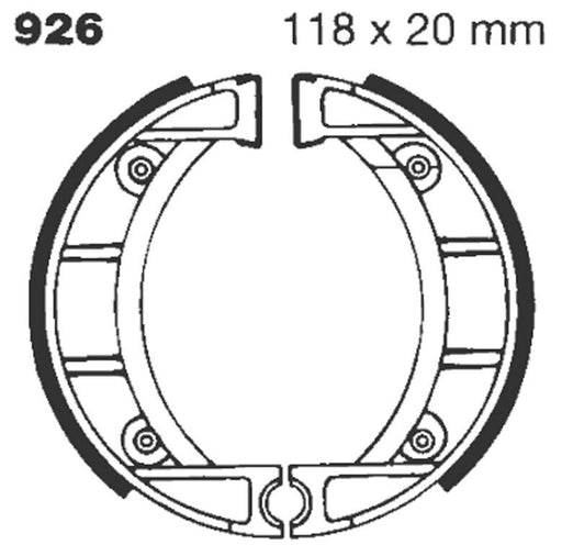 EBC Standard Brake Shoes for 1985-1997 MALAGUTI FIFTY 50 TOP Smooth Rear Organic Base Set