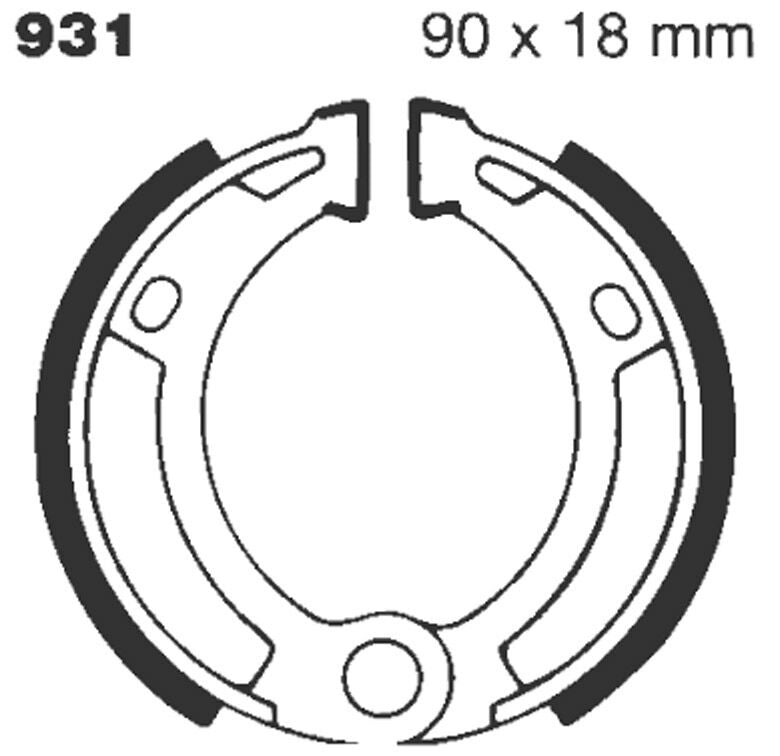 EBC Standard Brake Shoes for 1985-2014, 2017-2019 TOMOS Smooth Front Rear Organic Base Set
