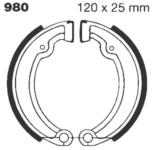 EBC Standard Brake Shoes for 1980-1981, 1983-1994 MZ Smooth Front Rear Organic Base Set