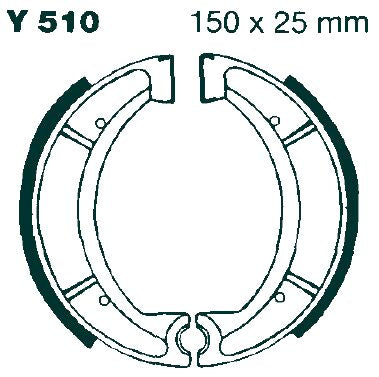 EBC "G" Grooved Brake Shoe for 1975-1988 YAMAHA Organic Base Set