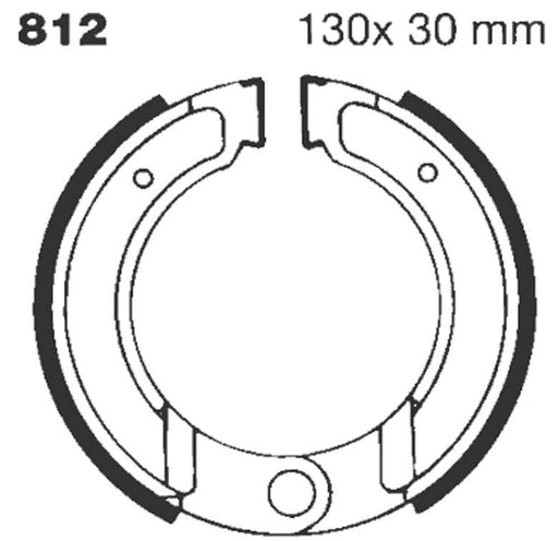 EBC "G" Grooved Brake Shoe for 1981-1985 KTM Organic Base Set