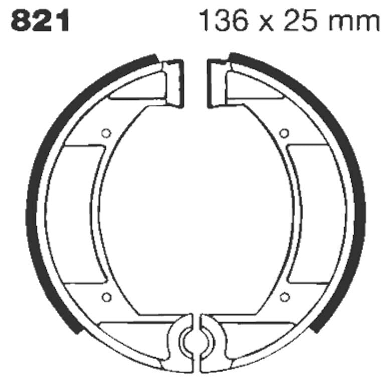 EBC "G" Grooved Brake Shoe for 1934-1984 MAICO Organic Base Set