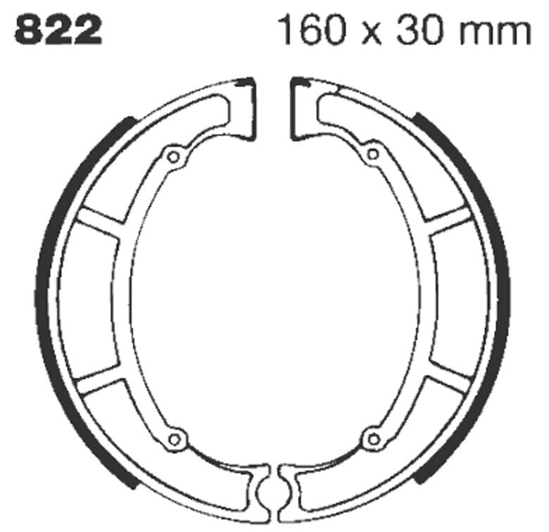 EBC "G" Grooved Brake Shoe for 1934-1985 MAICO Organic Base Set