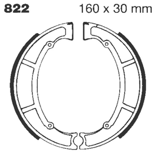 EBC "G" Grooved Brake Shoe for 1934-1985 MAICO Organic Base Set