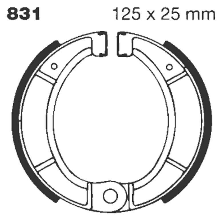 EBC "G" Grooved Brake Shoe for 1960-1985 BULTACO Organic Base Set