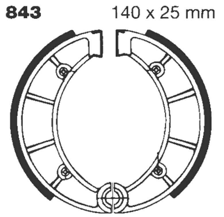 EBC "G" Grooved Brake Shoe Organic Base Set