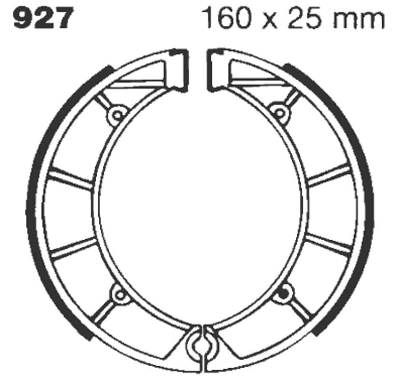 EBC "G" Grooved Brake Shoe for 1982-1986 MOTO MORINI KANGURO 350 Organic Base Set