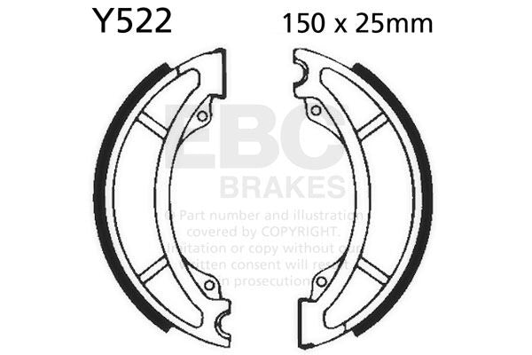 EBC Standard Brake Shoes for 1973-1974, 1994-1996 YAMAHA Smooth Front Organic Base Set