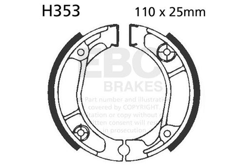 EBC Standard Brake Shoes Smooth Rear Organic Base Set