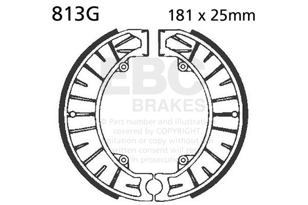 EBC Brake Shoe for 1982-1983 KTM Grooved Rear Organic Base Set