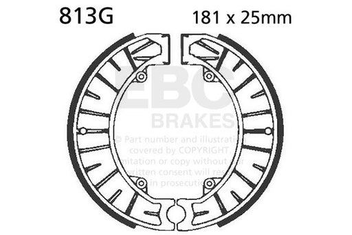 EBC Brake Shoe for 1982-1983 KTM Grooved Rear Organic Base Set