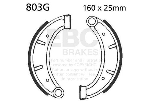EBC Brake Shoe for 1982-1984 HUSQVARNA Grooved Front Organic Base Set