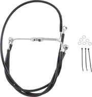 Drag Specialties Extended Length Black Vinyl Brake Line Kit Fits Harley-Davidson Touring Models 1994-2007