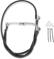 Drag Specialties Extended Length Black Vinyl Brake Line Kit Fits Harley-Davidson Touring Models 1994-2007