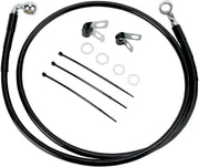 Drag Specialties Extended Length Black Vinyl Brake Line Kit Fits Harley-Davidson Dyna Models 2001-2005