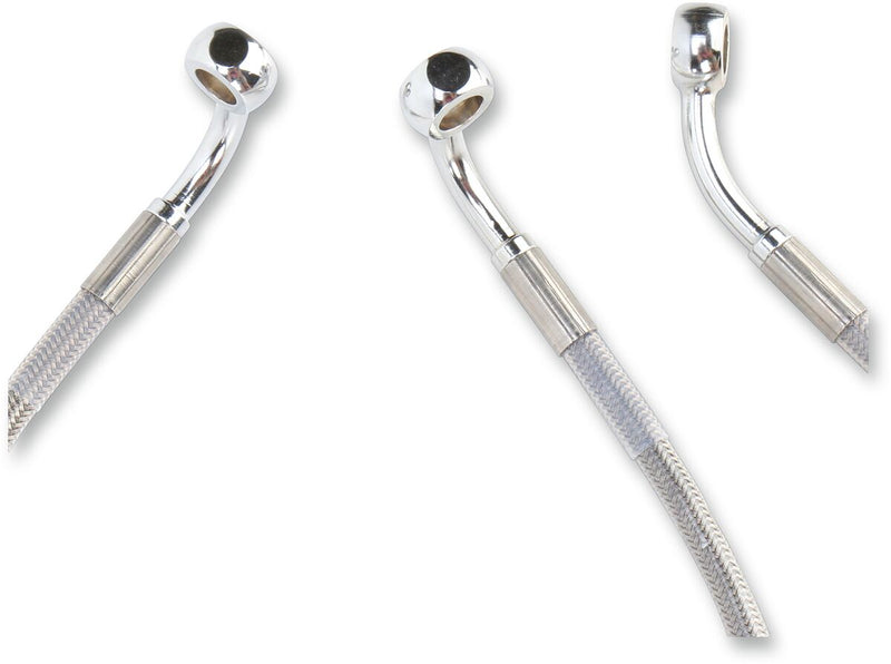 Drag Specialties Extended Length Stainless Steel Brake Line Kit Fits Harley-Davidson Touring Models 1994-2007