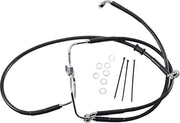 Drag Specialties Extended Length Black Vinyl Brake Line Kit Fits Harley-Davidson Dyna Models 2007-2017