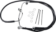 Drag Specialties Extended Length Black Vinyl Brake Line Kit Fits Harley-Davidson Dyna Models 2008-2017