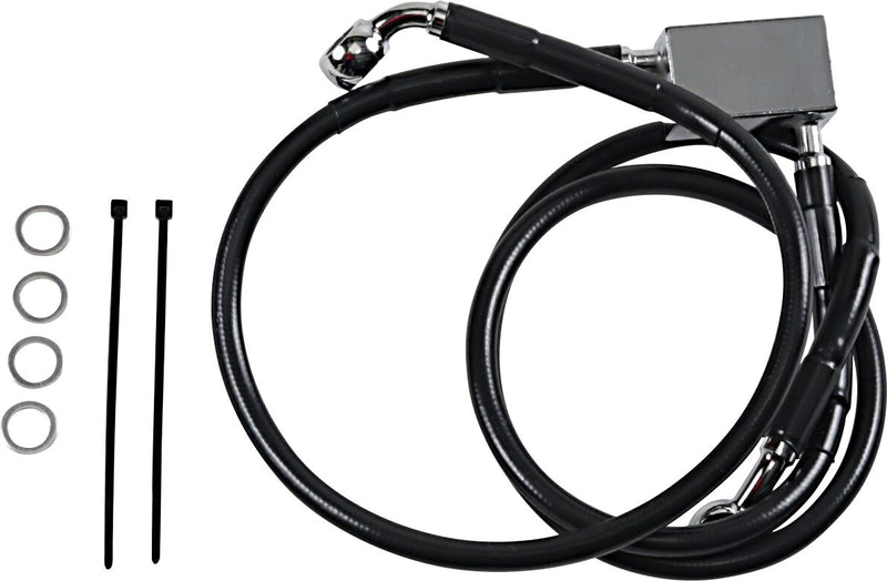 Drag Specialties Stainless Steel Brake Line Kit Fits Harley-Davidson Softail Models 2000-2003