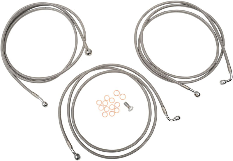 Stainless Steel Brake Line Kit Dyna, Softail, Touring