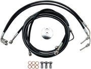 Black Braided Brake Line Kit Dyna, Softail, Touring
