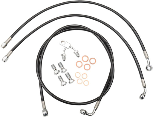 LA Choppers Black Braided Brake Line Kit 30,5 cm - 35,5 cm (12" - 14") 30.5 cm - 35.5 cm Front Ape Hanger Stainless Steel Vinyl