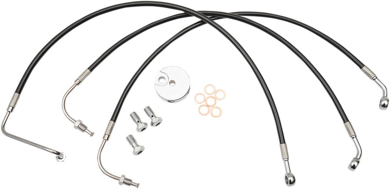 Black Braided Brake Line Kit Classic, Touring #LA-8006B16B