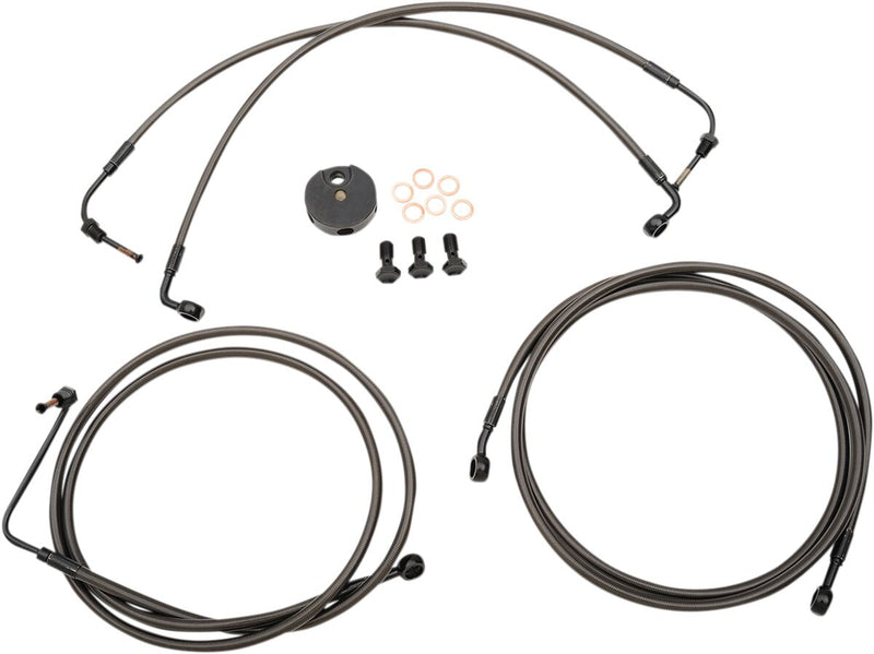 LA Choppers Midnight Braided Brake Line Kit Midnight Series Black 30,5 cm - 35,5 cm (12" - 14") 30.5 cm - 35.5 cm Ape Hanger Stainless Steel
