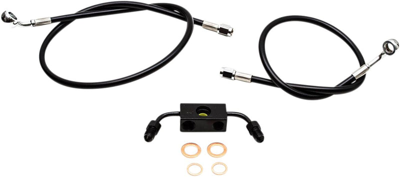 Black Braided Brake Line Kit Dyna