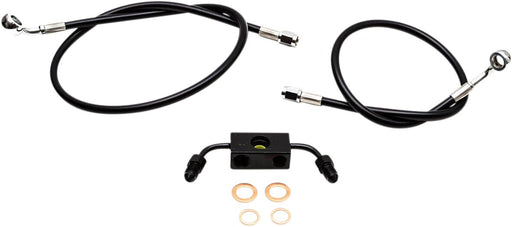 Black Braided Brake Line Kit Dyna
