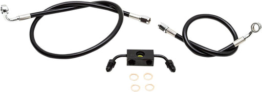 LA Choppers Black Braided Brake Line Kit Standard Front Mini Ape Hanger Stainless Steel Vinyl