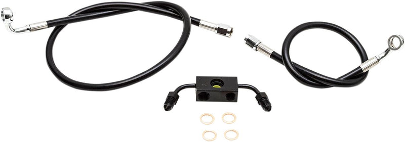 Black Braided Brake Line Kit Sportster