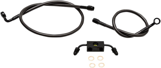LA Choppers Midnight Braided Brake Line Kit Midnight Series Black 30,5 cm - 35,5 cm (12" - 14") 30.5 cm - 35.5 cm Ape Hanger Stainless Steel