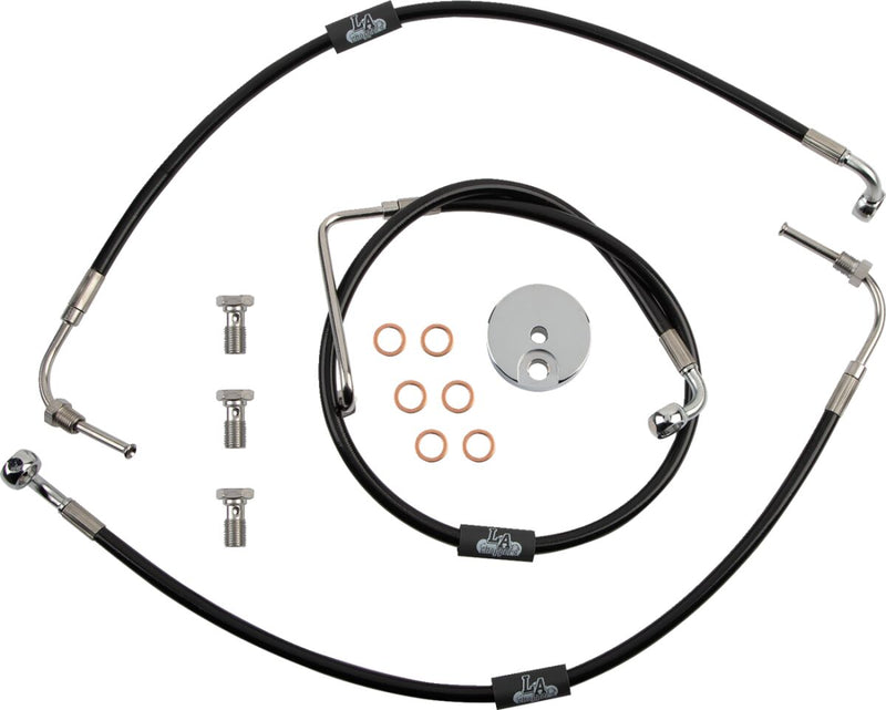 Black Braided Brake Line Kit Dyna