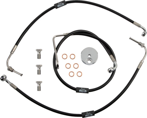 Black Braided Brake Line Kit Dyna