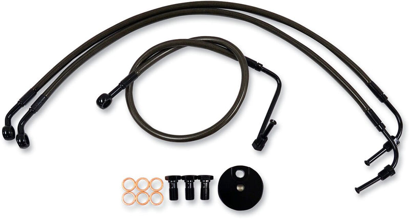 LA Choppers Midnight Braided Brake Line Kit Midnight Series Black 30,5 cm - 35,5 cm (12" - 14") 30.5 cm - 35.5 cm Ape Hanger Stainless Steel