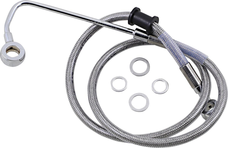 Drag Specialties Extended Length Stainless Steel Brake Line Fits Harley-Davidson Softail Models 2015-2017