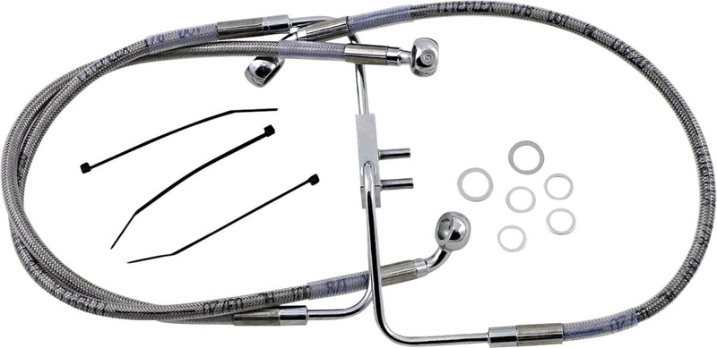 Drag Specialties Stainless Steel Brake Line Kit Fits Harley-Davidson Softail Models 2018-2023